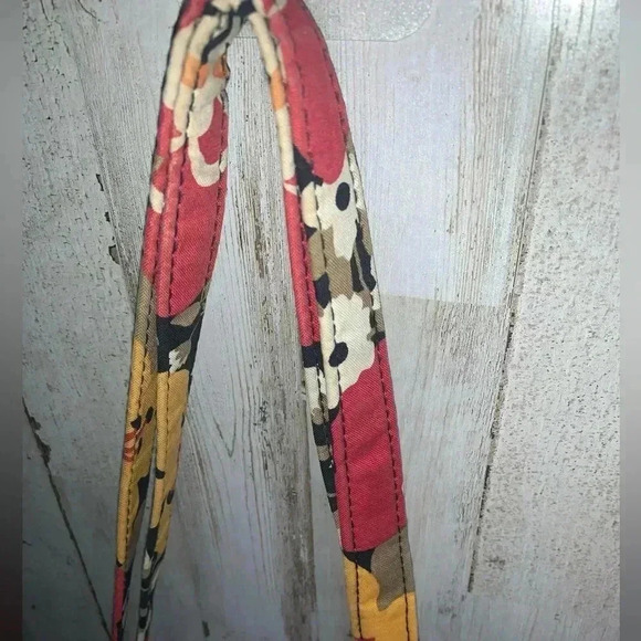 Vera Bradley Quilted Tote Bag Orange Red Floral Pattern - Picture 13 of 14